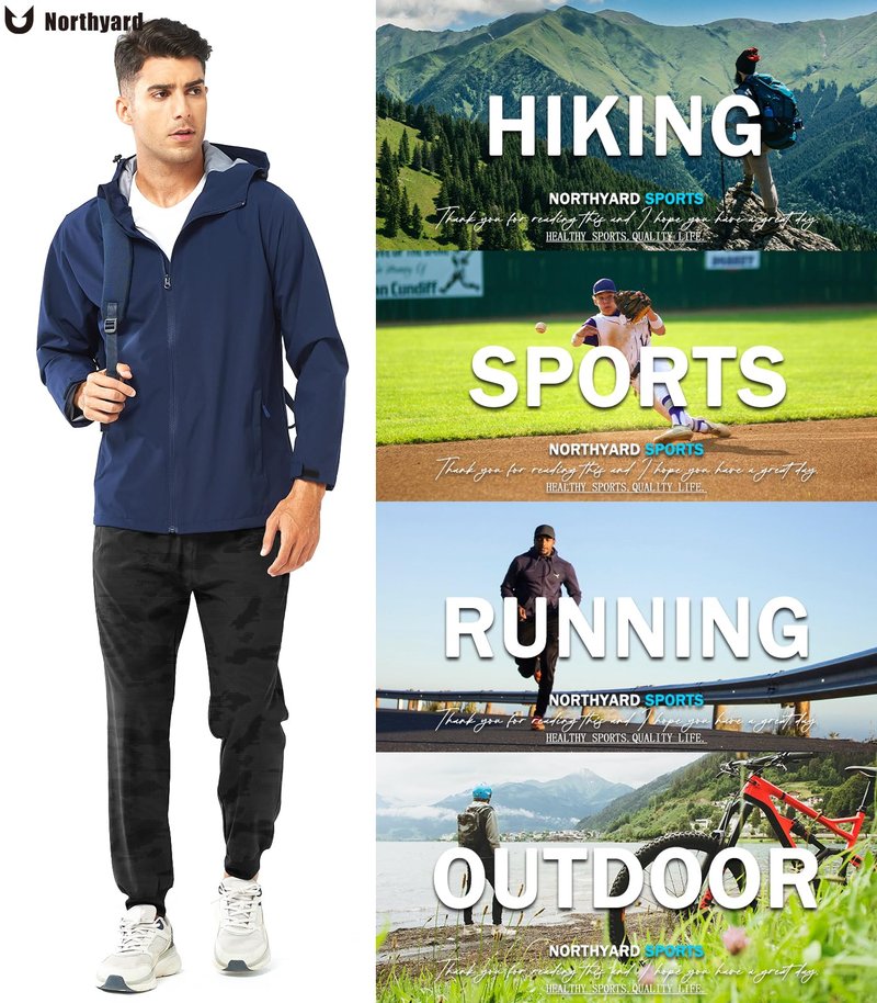 NORTHYARD Men's Athletic Running Pants Lightweight Workout Joggers Quick Dry Gym Sweatpants Active Sports Track Training CAMOBLACK M
