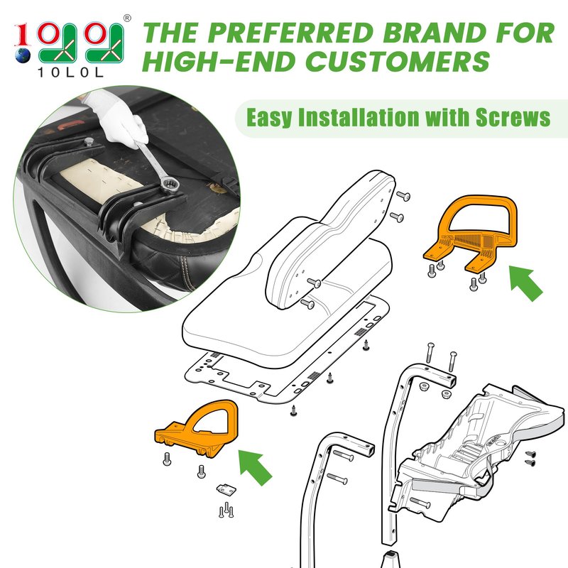 10L0L Golf Cart Arm Rest Hip Restraint for EZGO RXV 2016-up (RXV 2), Driver and Passenger Side, OEM# 617645 617644, Left + Right 1 Pair