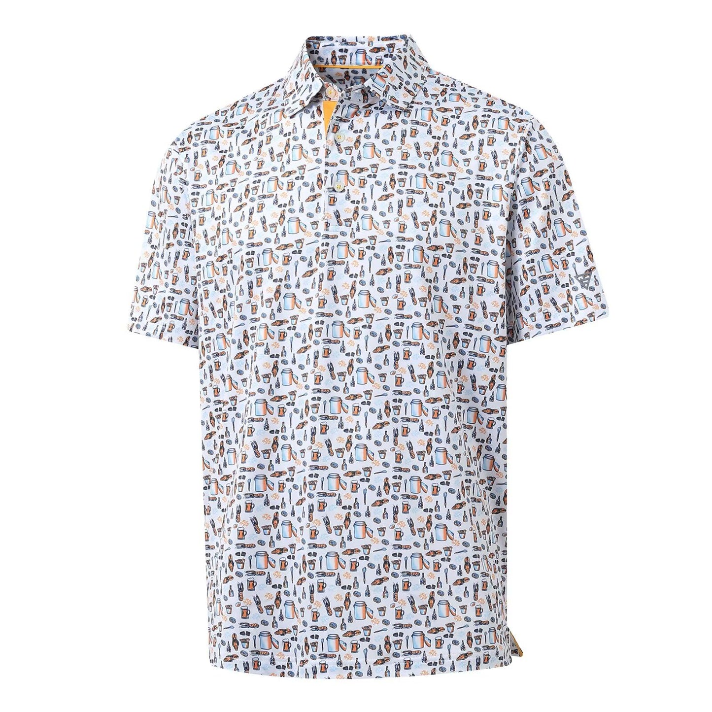 M MAELREG Golf Shirts for Men Dry Fit Print Patterns Performance Moisture Wicking Mens Polo Shirts Short Sleeve