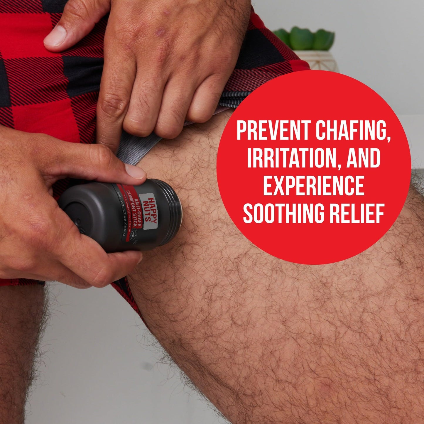 HAPPY NUTS Anti-Chafe Comfort Stick for Men: Ultimate Friction Defense & Chafing Prevention for Active Lifestyles - Perfect for Runners, Cyclists, & Active Men (1 Pack)