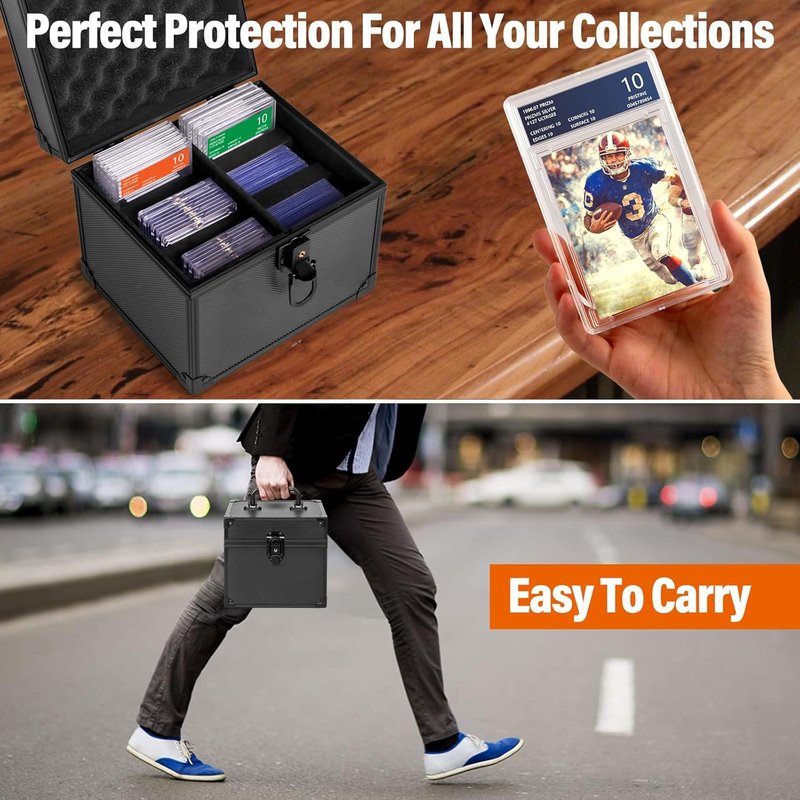 Graded Card Storage Box - Waterproof Top Loaders Case for Sports Trading Cards | Magnetic Holder for PSA, MTG, CSG, BGS, SGC