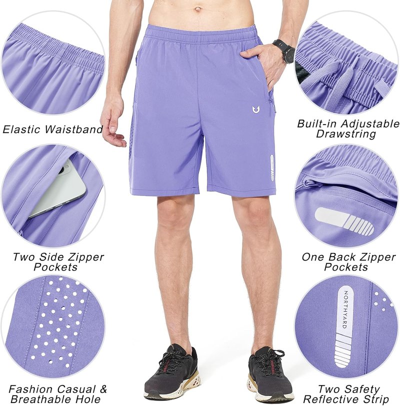Men's Athletic Running Shorts - Quick Dry Lightweight Gym Workout | 5" 7" 9" Options