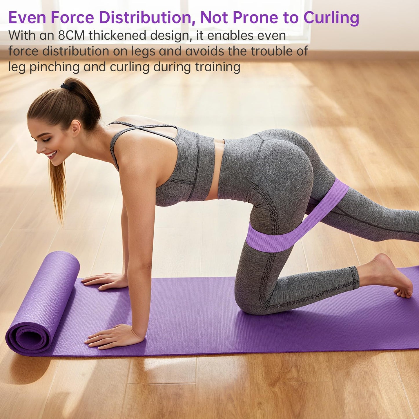 Booty Bands for Glutes Workout - 3 Pack Fabric Resistance Bands for Women & Men, Anti-Slip Hip Bands for Legs, Thigh, Squats, Pilates & Yoga with Portable Bag