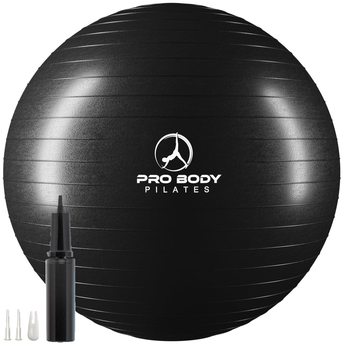 ProBody Pilates Exercise Ball - Multiple Sizes Gym Grade Balance Ball for Fitness, Workout, Pregnancy & Physical Therapy, Stability Yoga Ball Chair (Black, 65 cm)