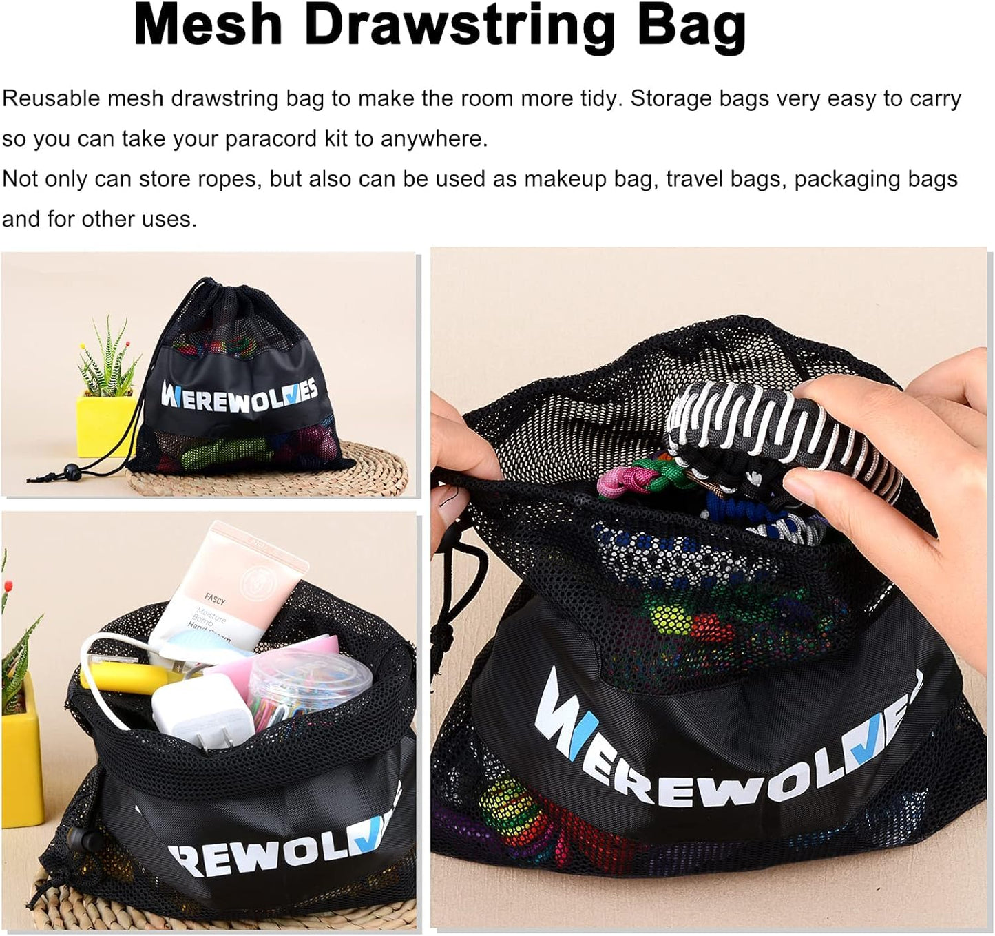 WEREWOLVES 28 Colors Paracord with Instruction, 10 Feet Each Parachute