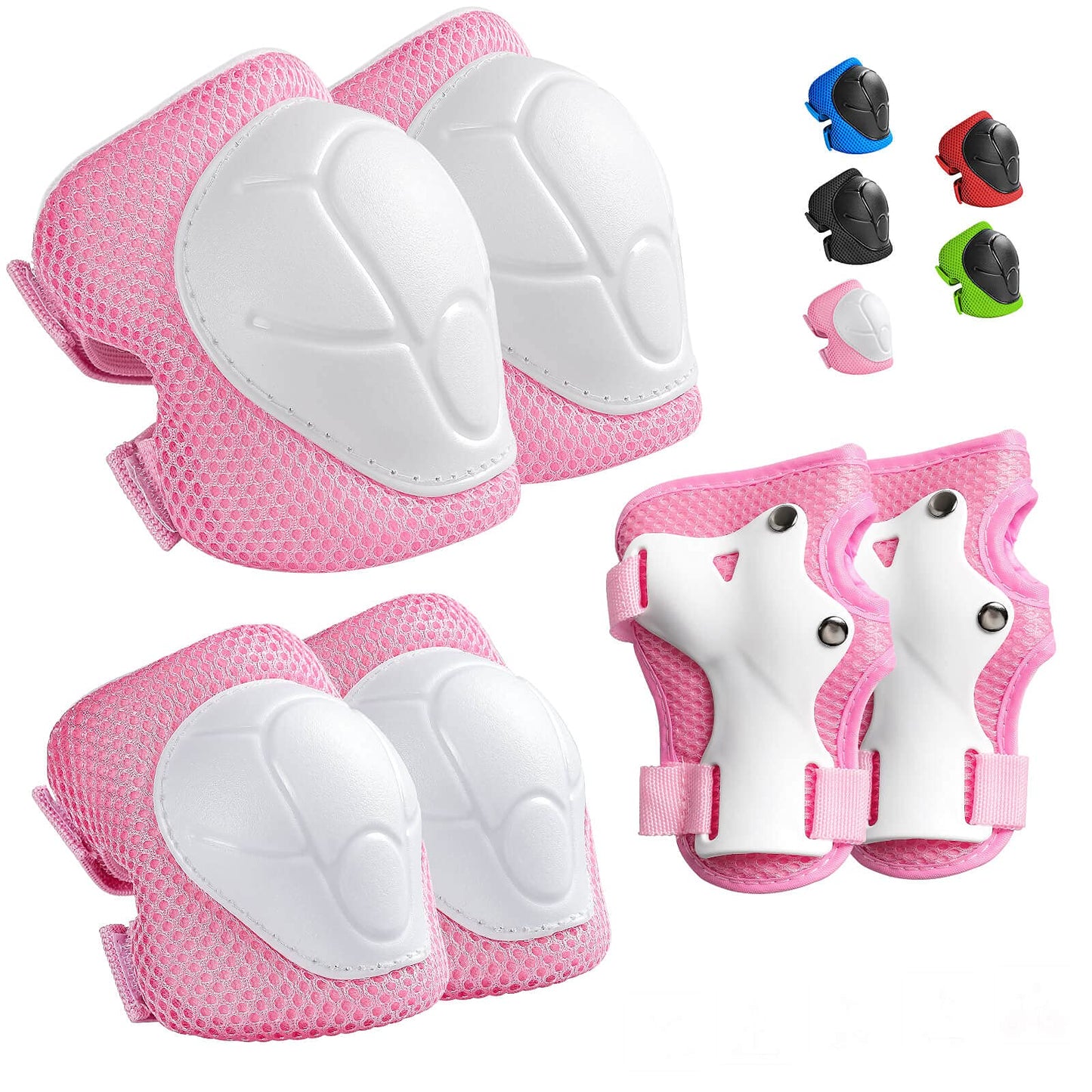 Kids Protective Gear Set Wemfg Knee Pads for Kids 7-13 Years Toddler Knee and Elbow Pads with Wrist Guards 3 in 1 for Skating Cycling Bike Rollerblading Scooter(Pink)