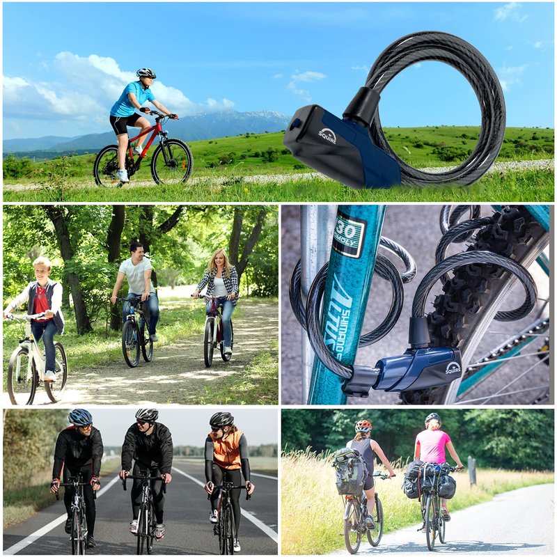 Squire Heavy Duty Bikelock (Kilda 10/600 Cable Lock) - Weatherproof keyed Lock with 10mm Thick Cable for Low to mid Security - 10mm Diameter and 600mm Length