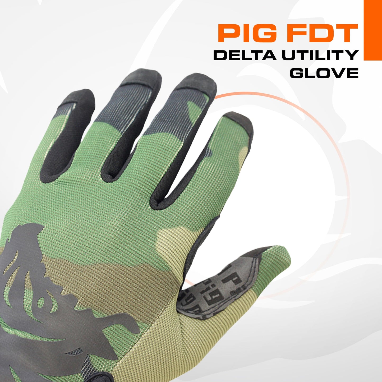 PIG FTD Delta Utility Gloves, 1 Pair, Woodland, Small