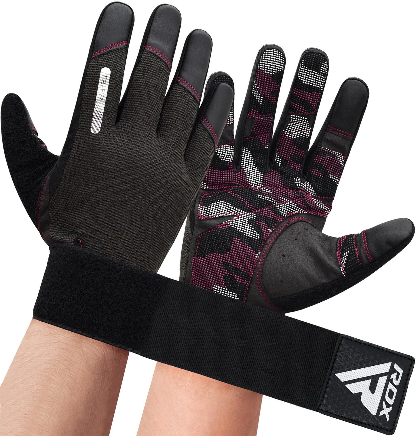 RDX Weight Lifting Gloves with Wrist Support -Touch Screen Full Finger Workout, Breathable Anti Slip Padded Grip, Men Women Fitness Training, Powerlifting Bodybuilding HIIT Exercise Weightlifting