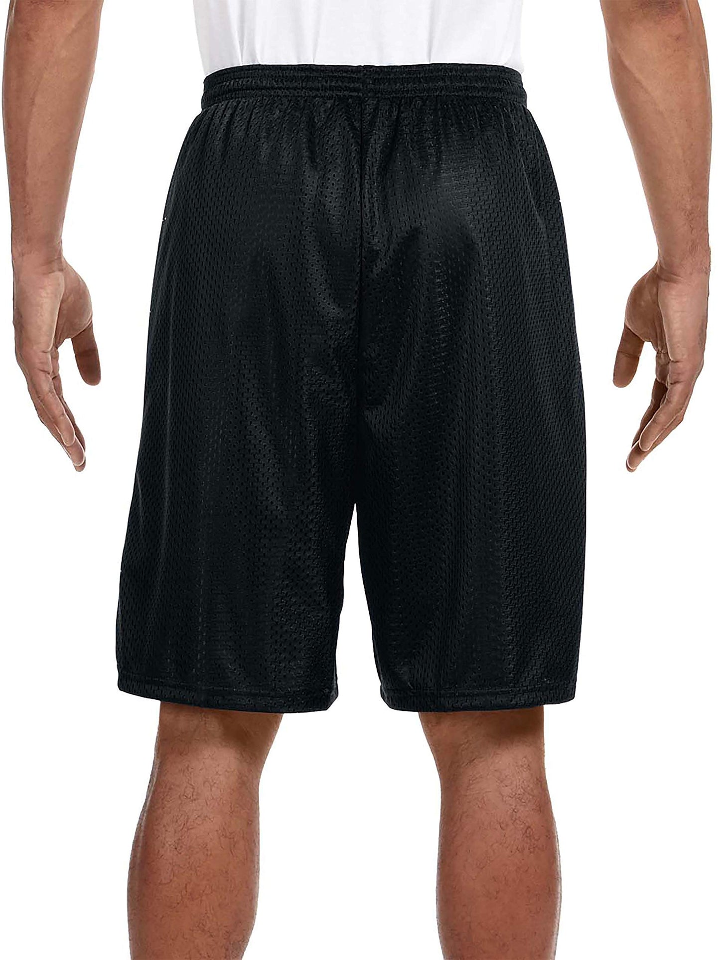 Hat and Beyond Mens Lightweight Basic Mesh Solid Basketball Jersey Workout Fitness Gym Shorts (Medium, 1ihb01_Black)