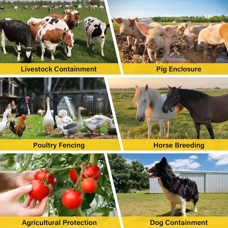 Electric Fence Wire - 5050 Ft Polywire with 6 Stainless Steel Strands for Reliable Conductivity | Ideal for Portable Livestock Fencing