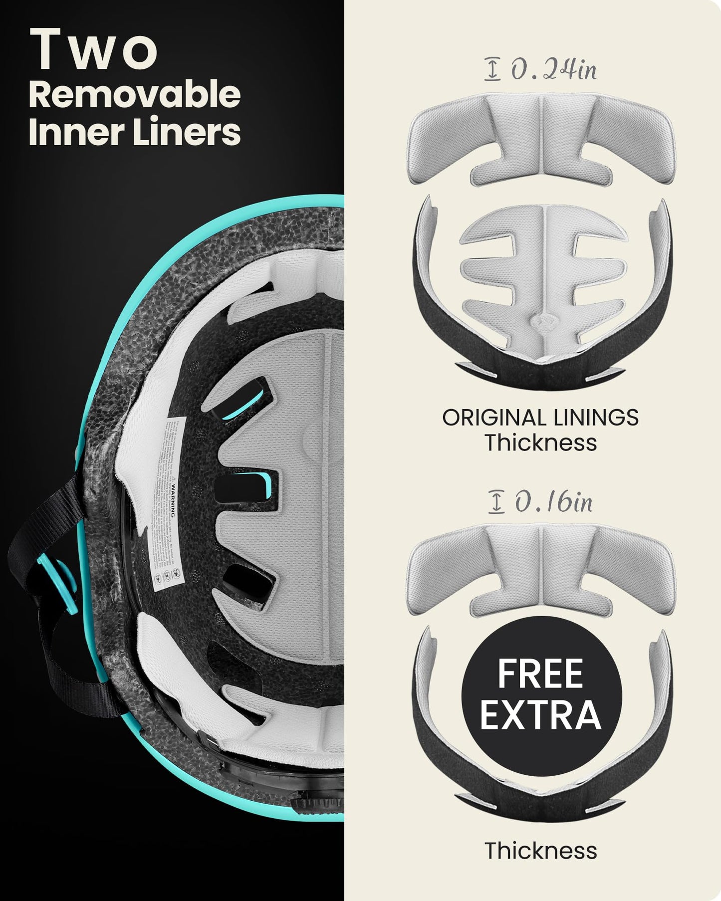 OutdoorMaster Skateboard Cycling Helmet - Two Removable Liners Ventilation Multi-Sport Scooter Roller Skate Inline Skating for Kids, Youth & Adults - M - Mint Green