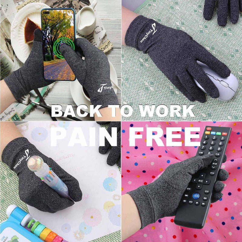 2 Pairs Full Finger Arthritis Gloves,Compression Gloves for Women Men, Hand Gloves Support and Warmth for Hands, Finger Joint, Relieve Pain from Rheumatoid, Osteoarthritis, RSI (Medium (2 Pairs))