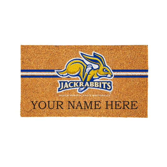 Team Sports America NCAA South Dakota State University College Personalized Coir Door Mat, 18 x 30 Inches Custom Name Doormat, Front Door Welcome Mats