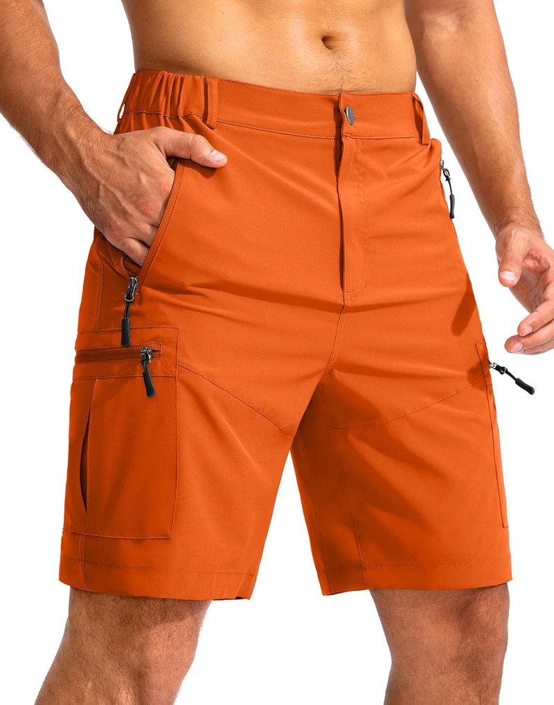 Men's Hiking Cargo Shorts - Lightweight Outdoor Shorts with 5 Zipper Pockets | 9"/7"/11" Sizes for Camping & Golf