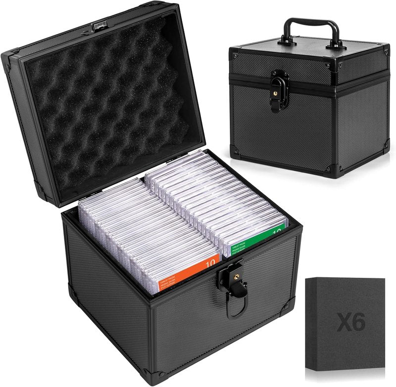 Graded Card Storage Box - Waterproof Top Loaders Case for Sports Trading Cards | Magnetic Holder for PSA, MTG, CSG, BGS, SGC