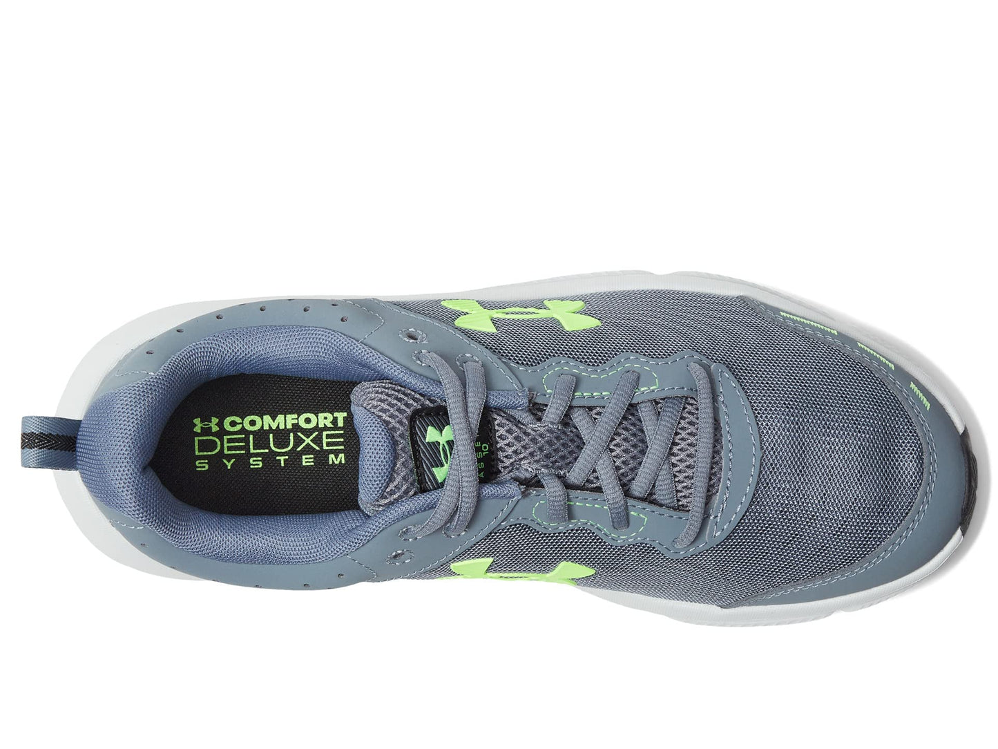 Under Armour Men's Charged Assert 10 Shoes, (101) Gravel/Gravel/Lime Surge, 10.5 X-Wide