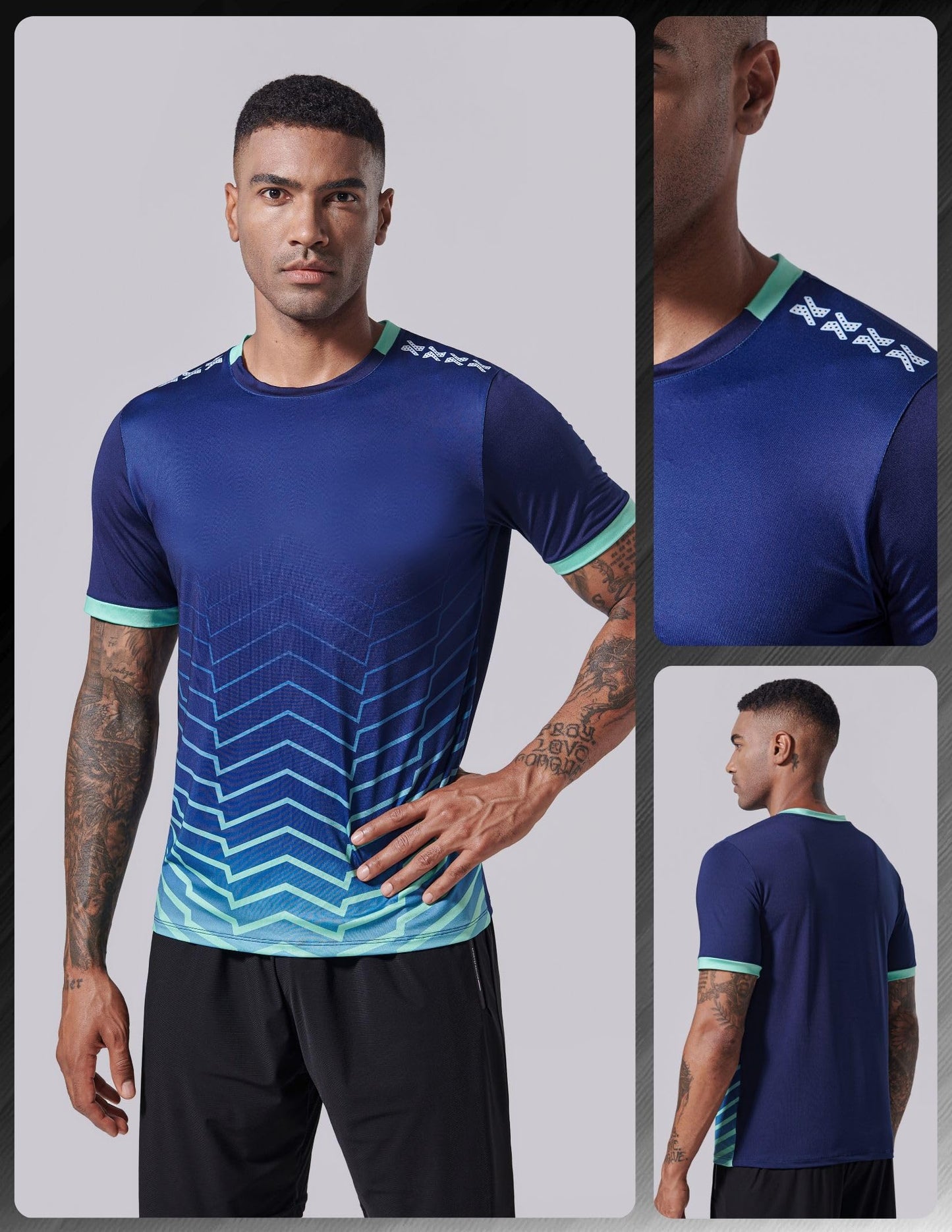 5 Pack Men’s Active Quick Dry Crew Neck T Shirts | Athletic Running Gym Workout Short Sleeve Tee Tops Bulk (Set 13, Small)