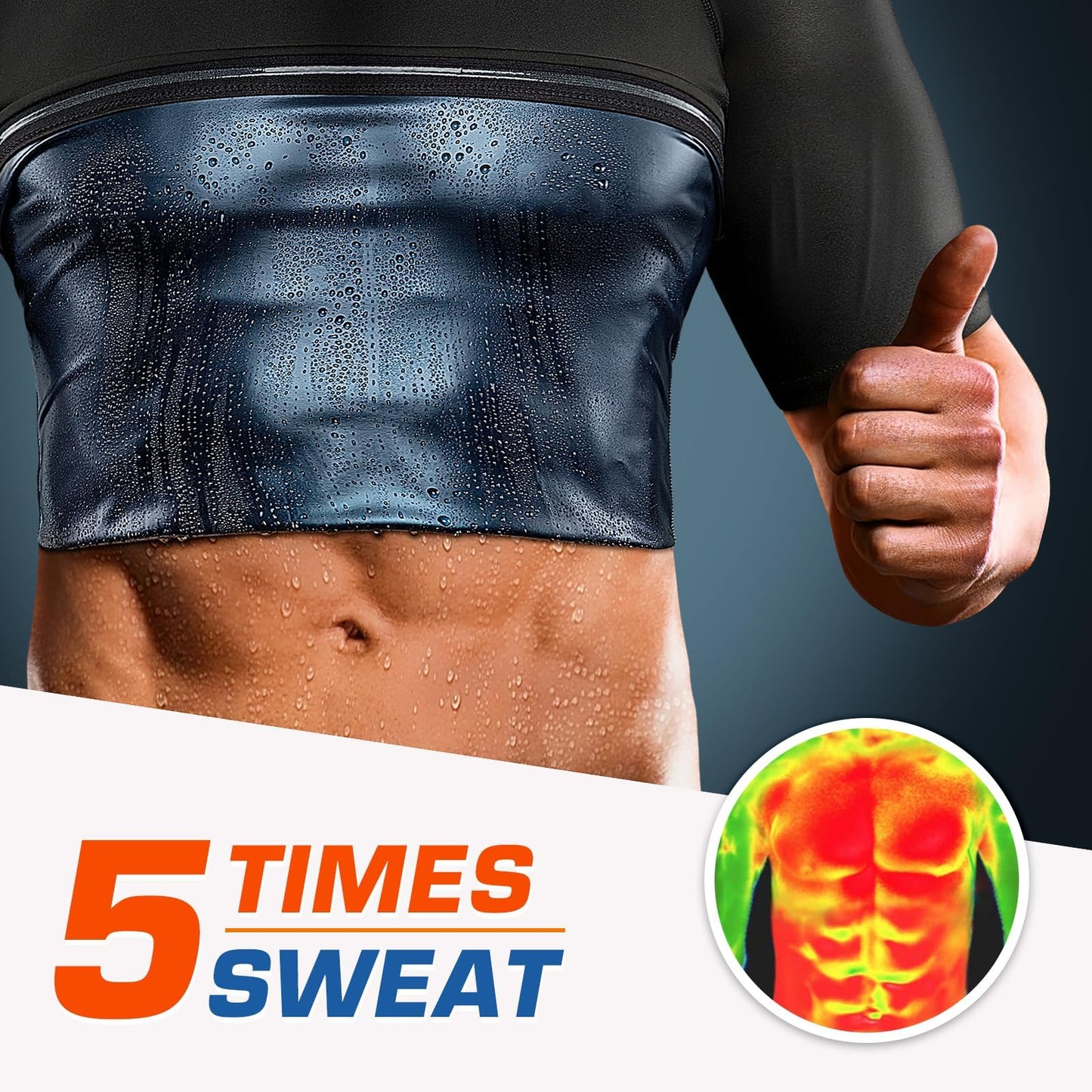 Cimkiz Sauna Shirt for Men, Mens Sauna Vest t shirts Gym Slimming Exercise Clothes,Outdoor Exercise Quick Drying Tight Sweat Shirt(Blue,3XL)