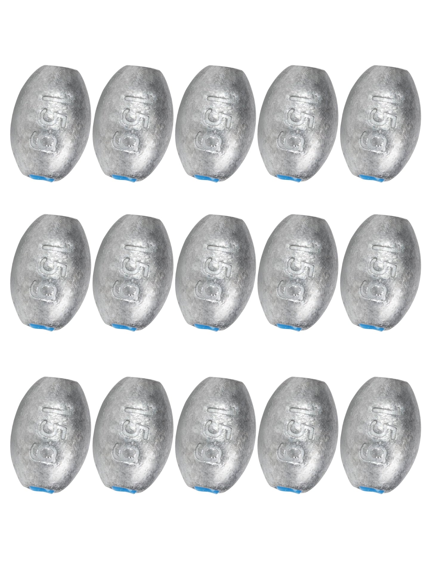 BLUEWING Egg Sinkers Fishing Weights Oval Shaped Fishing Sinkers Lead Fishing Sinker for Saltwater Fishing，1/2 oz, 15pcs