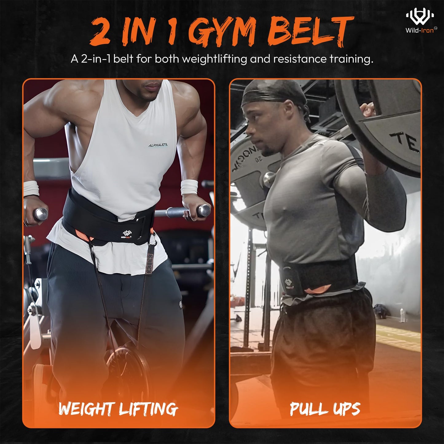 Wild-Iron Weight Lifting Belt – 2-in-1 Dip Belt with Weighted Belt, Chain – Heavy-Duty Dip Belt for Weight Lifting, Squats, Pull-Ups, Deadlifts – Quick- Release Back and Lumbar Support Belt