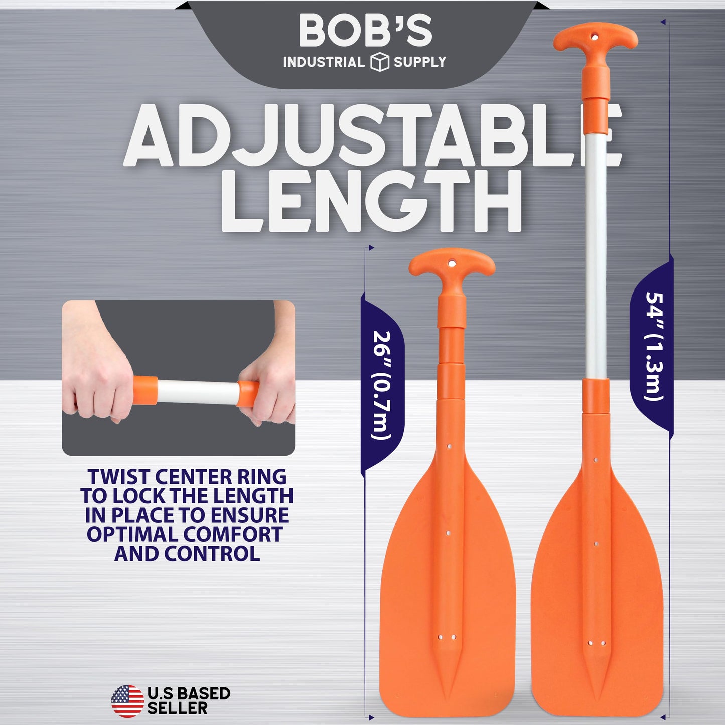 BISupply Emergency Telescoping Canoe and Kayak Paddle with Boat Oar Hooks