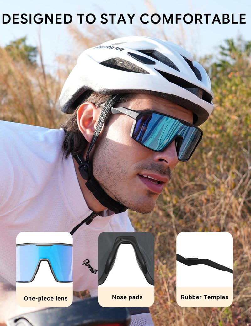 BIRCEN Polarized Baseball Sunglasses for Sports: TR90 Lightweight Running Sunglasses Cycling Glasses for Outdoor Runners MTB
