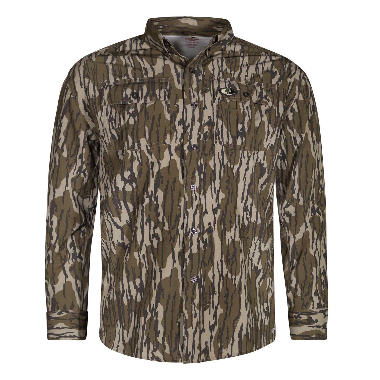 Mossy Oak Men's Tibbee Technical Lightweight Camo Hunting Shirt, X-Large, Original Bottomland