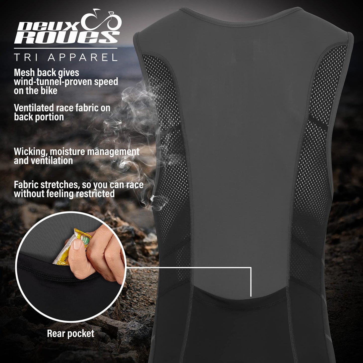 Deux Roues Youth Triathlon Suit Racing Tri Cycling Skin Suit Bike Swim Run - Bonus Race Bib Belt (Gray, Youth 10)