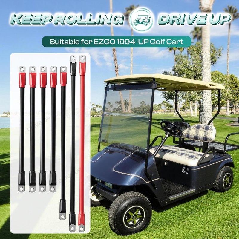 DRIVE UP EZGO Golf Cart Battery Cables, Golf Cart Battery Cables for EZGO TXT 1994-Up 36Volt Battery Cables 4 Gauge Wire EZGO TXT Kit 7 PCS