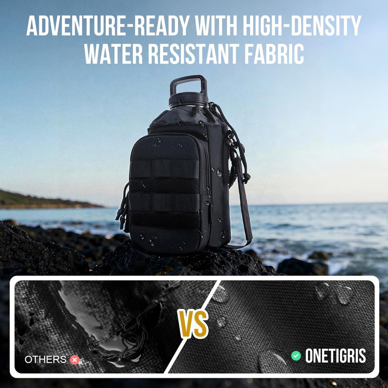 OneTigris Tactical Water Botlle Holder, Molle Pouch for 64 OZ Insulated Water Botlle