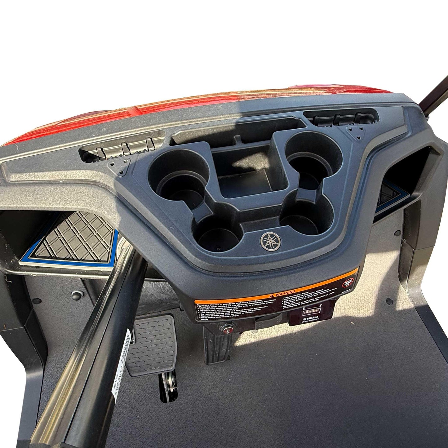 Xtreme Golf Cart Mats Dash Mats and Cubby Inserts Compatible with Yamaha Drive2 Golf Cart Models | Double Diamond Rubber Protection Liners for 2017+ DR2 Factory Dashes - Blue Trim
