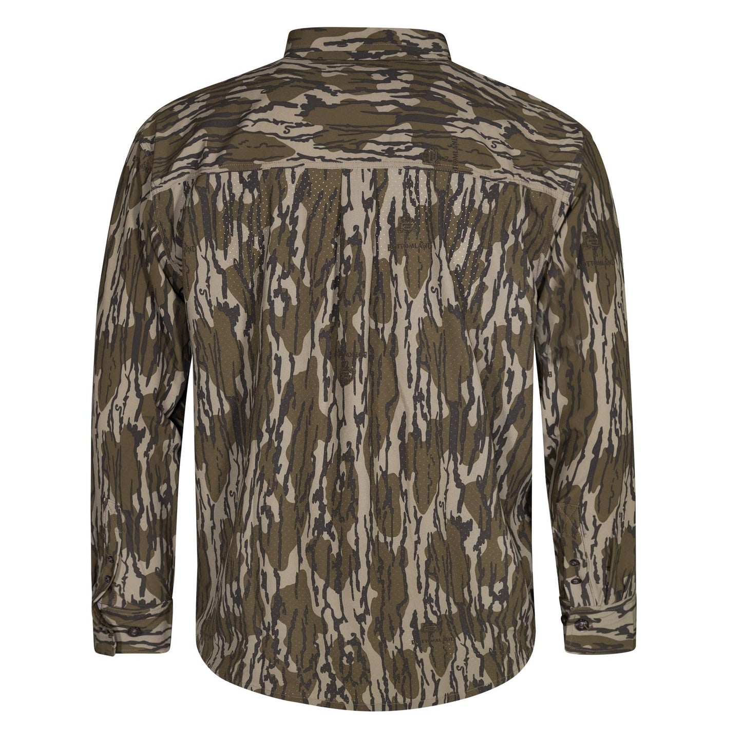 Mossy Oak Men's Tibbee Technical Lightweight Camo Hunting Shirt, X-Large, Original Bottomland