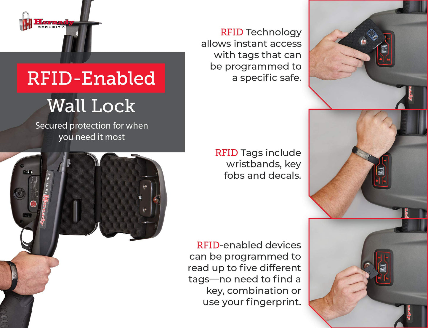 Hornady Rapid Safe Wall Mount for Long Guns – RFID Entry Quick Access Safe For Shotguns and Rifles