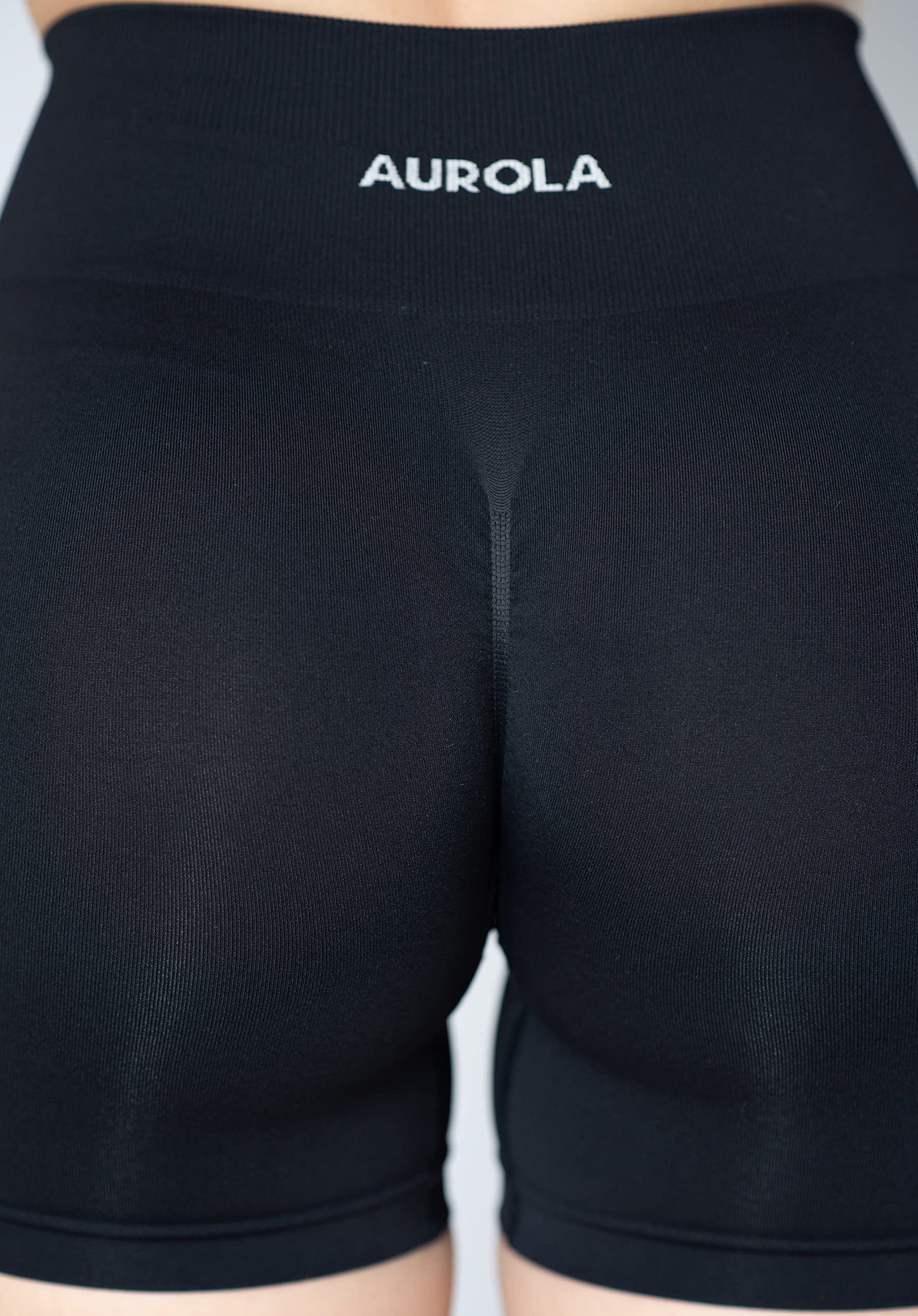 AUROLA Dream Collection Women Workout Shorts High Waist Gym Shorts, Scrunch Butt Seamless Athletic Shorts,Dark Black,M