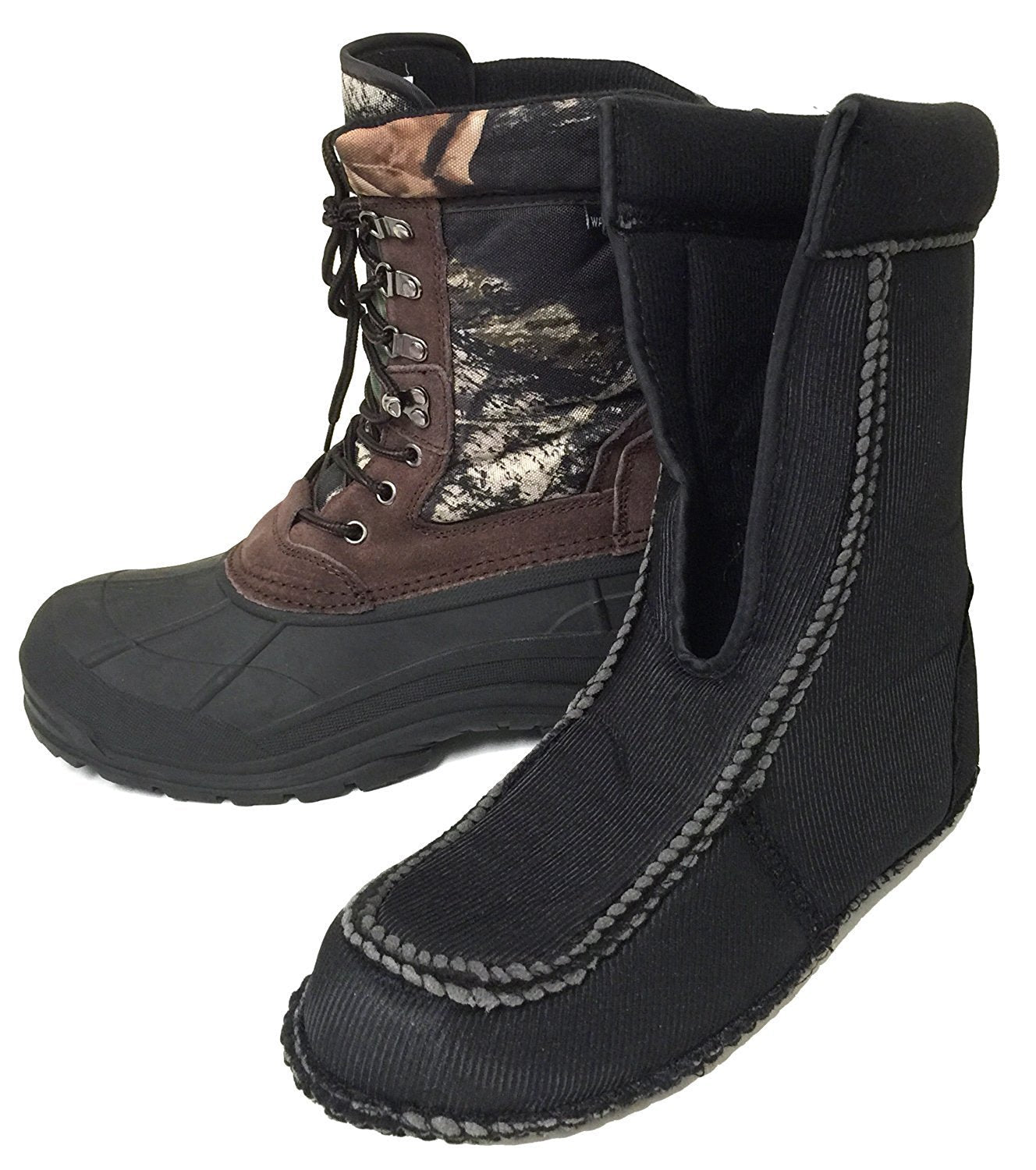 G4U-T C-10A Men's Winter Boots Cold Weather 10" Waterproof Leather & Nylon Thermolite Insulated Warm Snow Hunting Hiking Work Shoes (12 D(M) US, Camo/Brown)