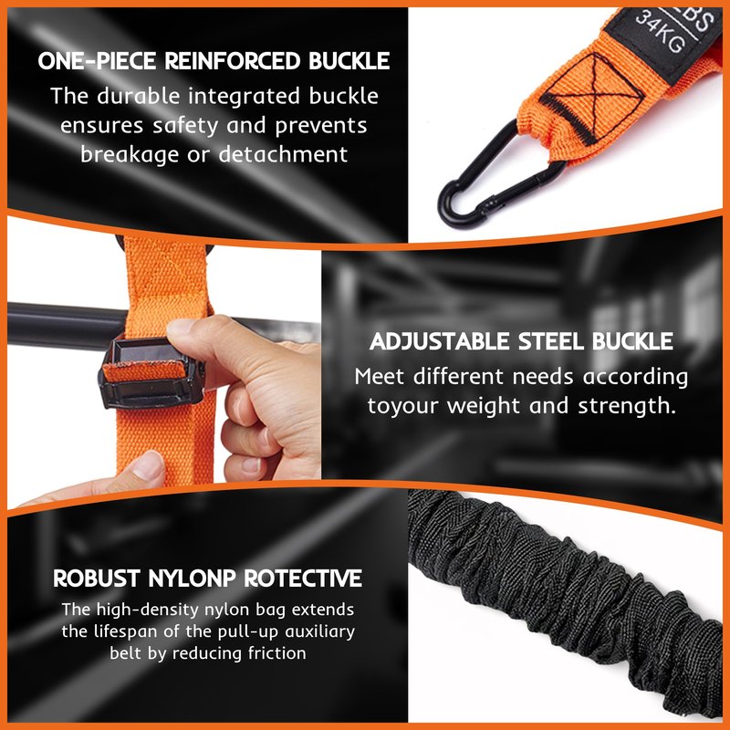 Resistance Bands Set for Pull Up Bar, Exercise Bands with Handles, Home Gym Workout Equipment, Pilates Fitness Resistance Bands, Lifting Straps for Pull Ups, Doorway Pull Up Bar Accessory