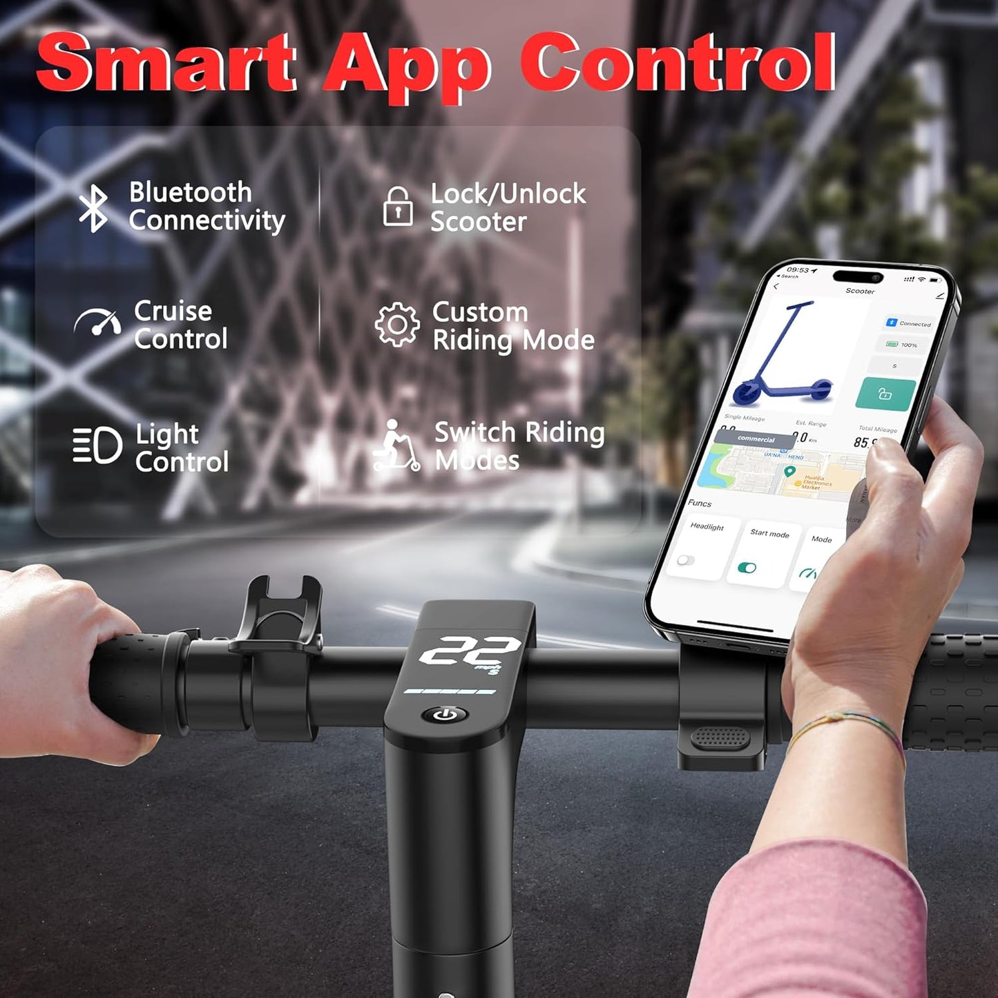 Electric Scooter - Maxshot Folding Escooter for Adults & Kids | 8.5"/10"/14" Tires, 16-22 MPH, Long Range Up to 50 Miles