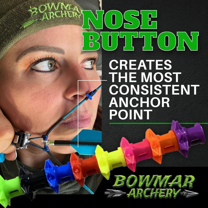 Bowmar Archery Nose Button - Lightweight Design for Consistent Anchor Point | Two Sizes Available