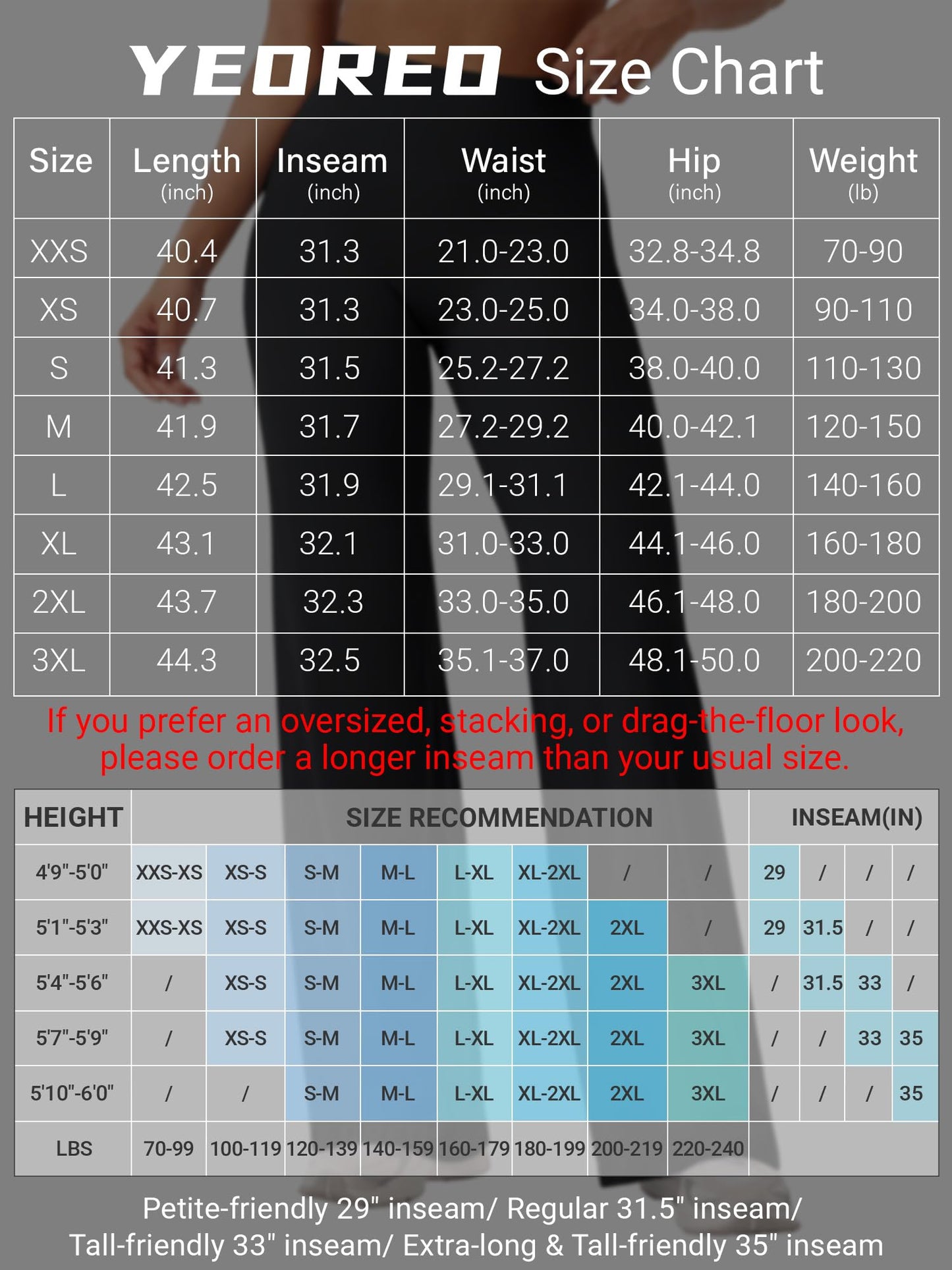 YEOREO Workout Leggings Womens No Front Seam Straight Leggings 31.5" High Waist Buttery Eddiy Gym Yoga Pants Granite Blue XS