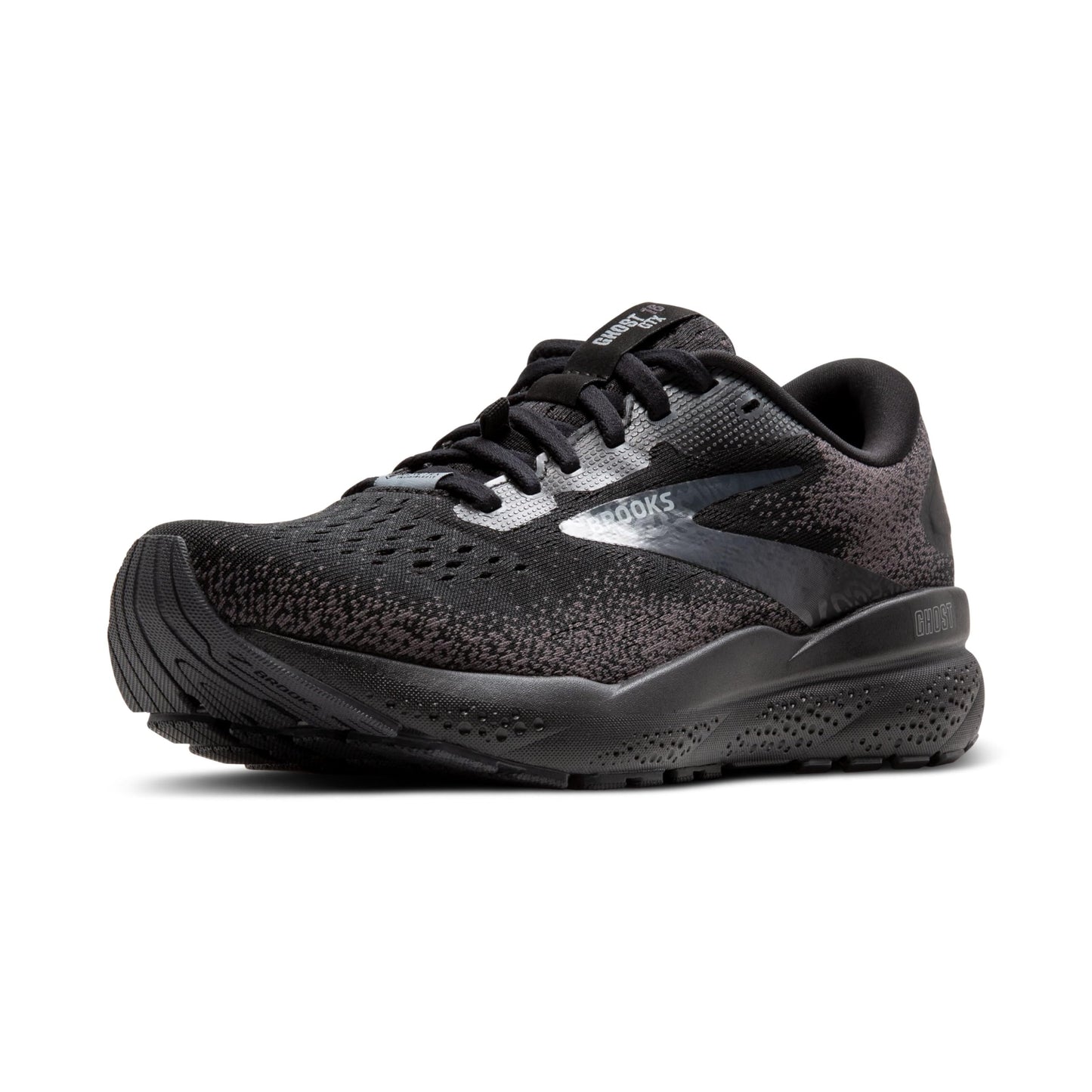 Brooks Women's Ghost 16 GTX Waterproof Neutral Running Shoe - Black/Black/Ebony - 8 Medium