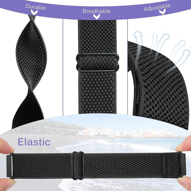 Vodtian Elastic Bands Compatible with Fitbit Versa/Versa 2/Versa Lite/Versa Special Edition Watch Band, Adjustable Nylon Braided bands Replacement Solo Loop Sport Straps Wristband for Women Men
