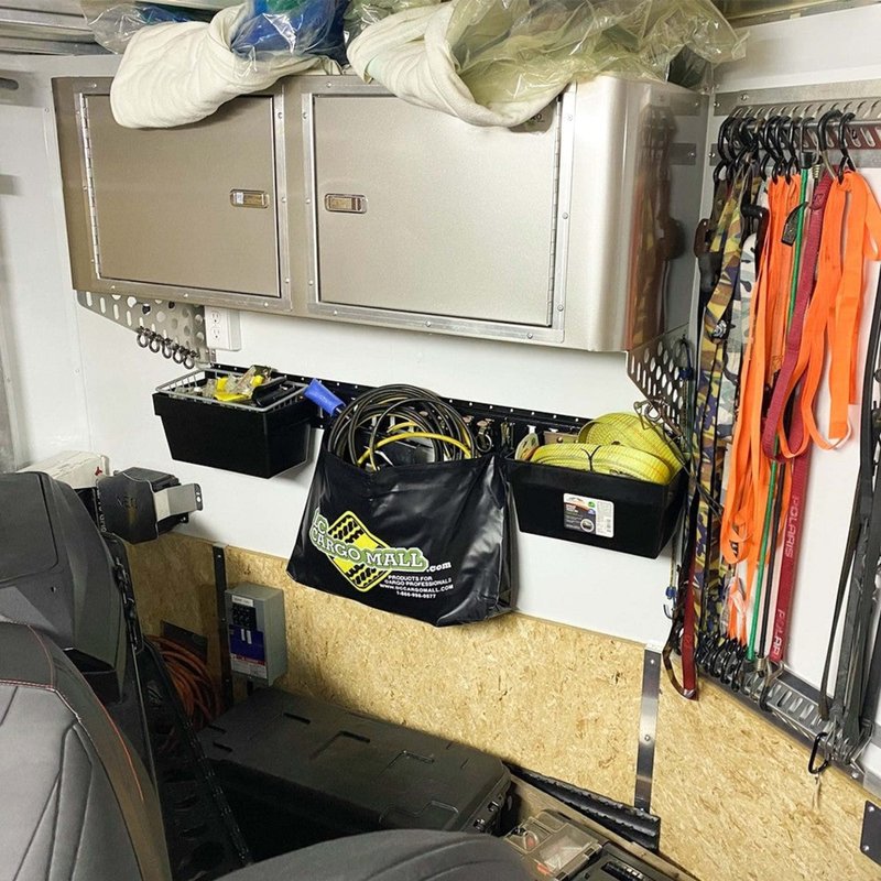 DC Cargo Mall Large E Track Storage Bin – Heavy-Duty E Track Basket Organizer – Compact E Track Accessories for Enclosed Trailers
