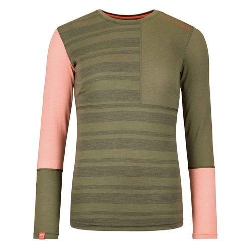 Ortovox 185 Rock'n'Wool Long Sleeve for Women | Extra Soft Merino Wool Base Layer for Winter Touring, Skiing & Snowboarding - Wild Herbs - M