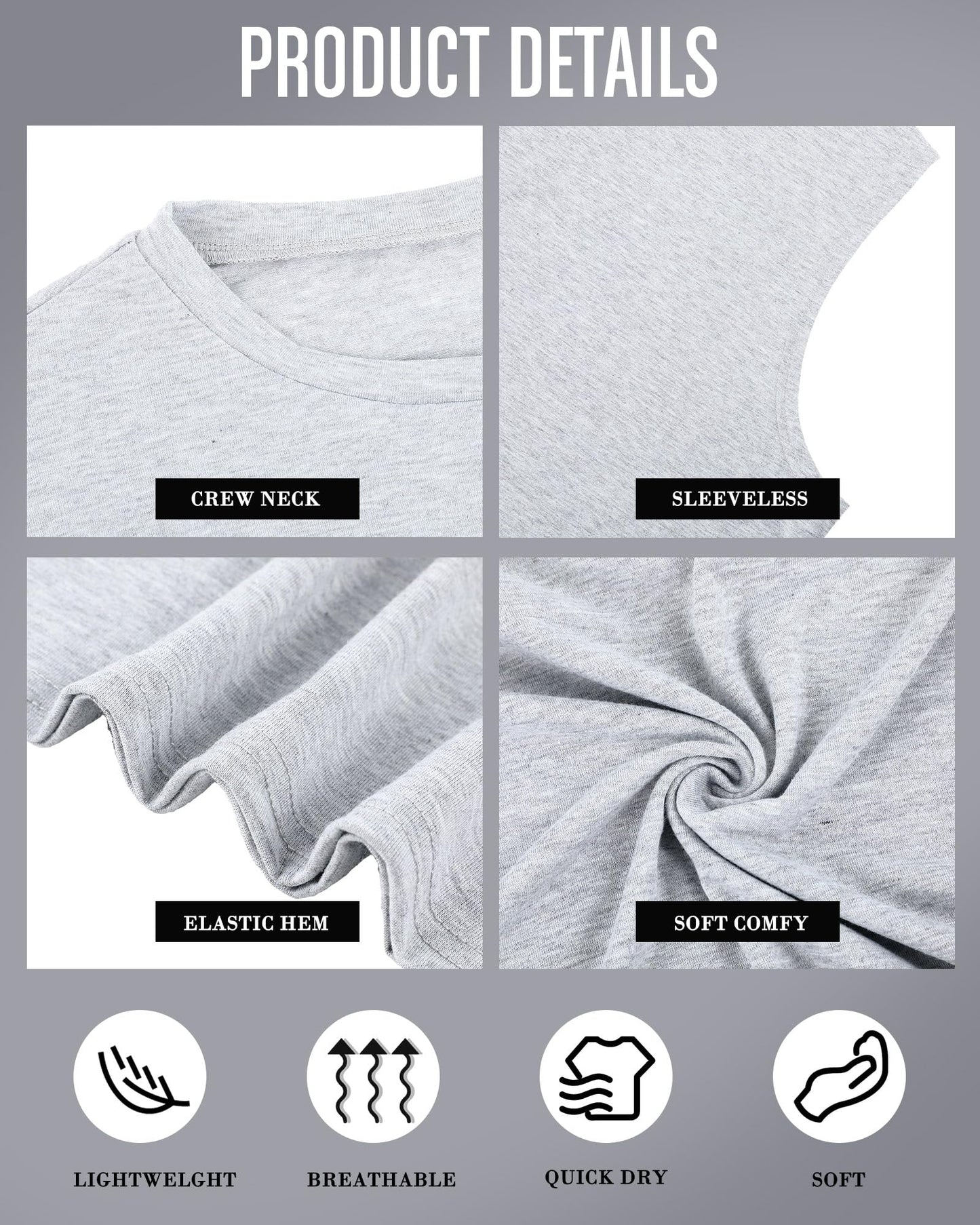 Taiyin 3 Pack Men's Big and Tall Tank Tops Quick Dry Muscle Workout Sleeveless T Shirts Summer Gym Active Undershirts(Black, Gray, Navy Blue,X-Large Big Tall)