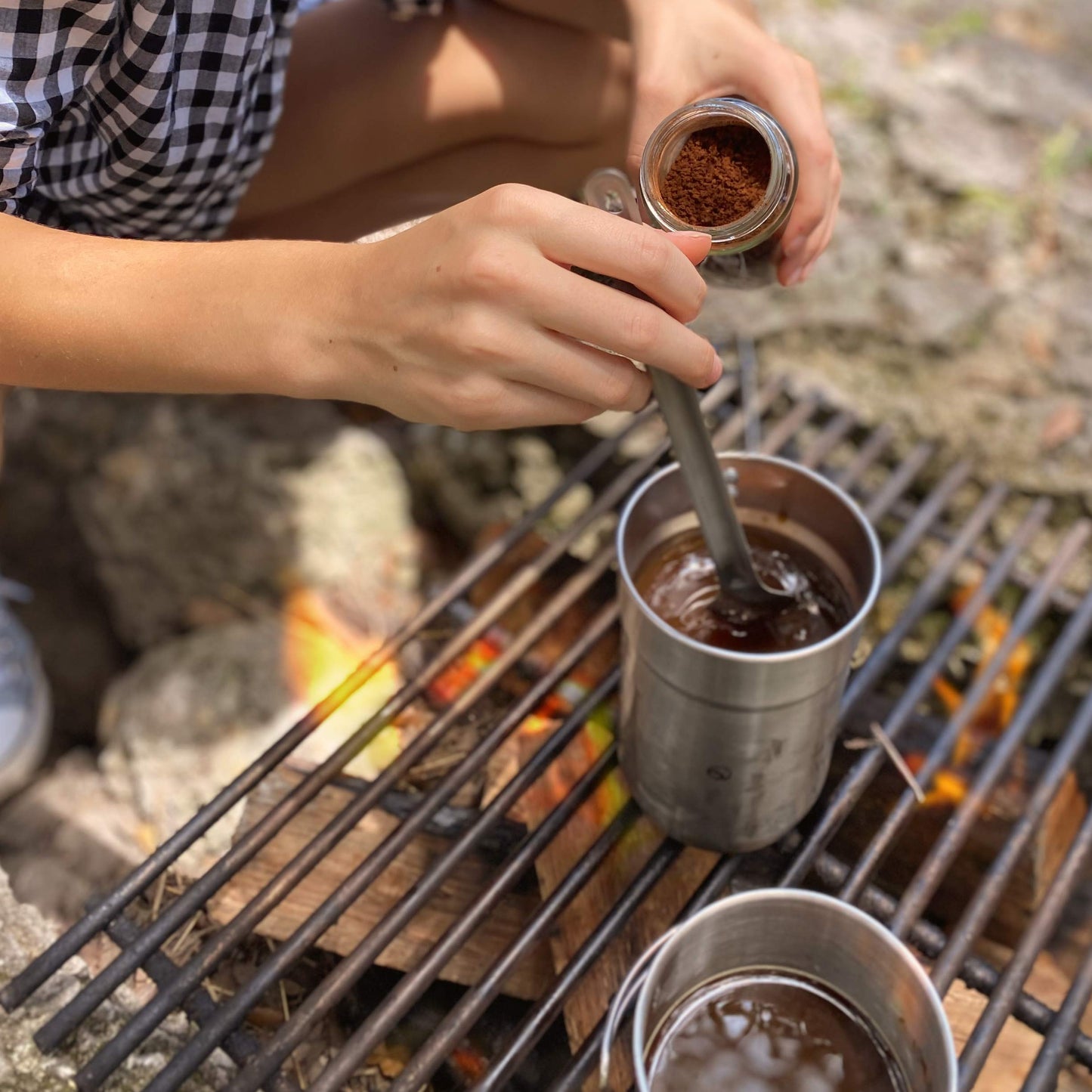 Tapirus Long Spork and Long Spoon Set | Deep Reach Stainless Steel Eating Utensils for MRE Bag | Keep Hands Clean and Away from Heat | Carry Bag Ideal for Hiking, Camping, Backpacking