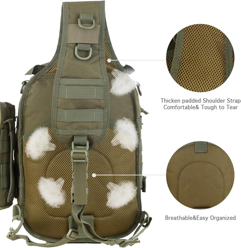 Tactical Sling Military Shoulder Backpack - EDC Assault Range Bag | Durable, Versatile Design