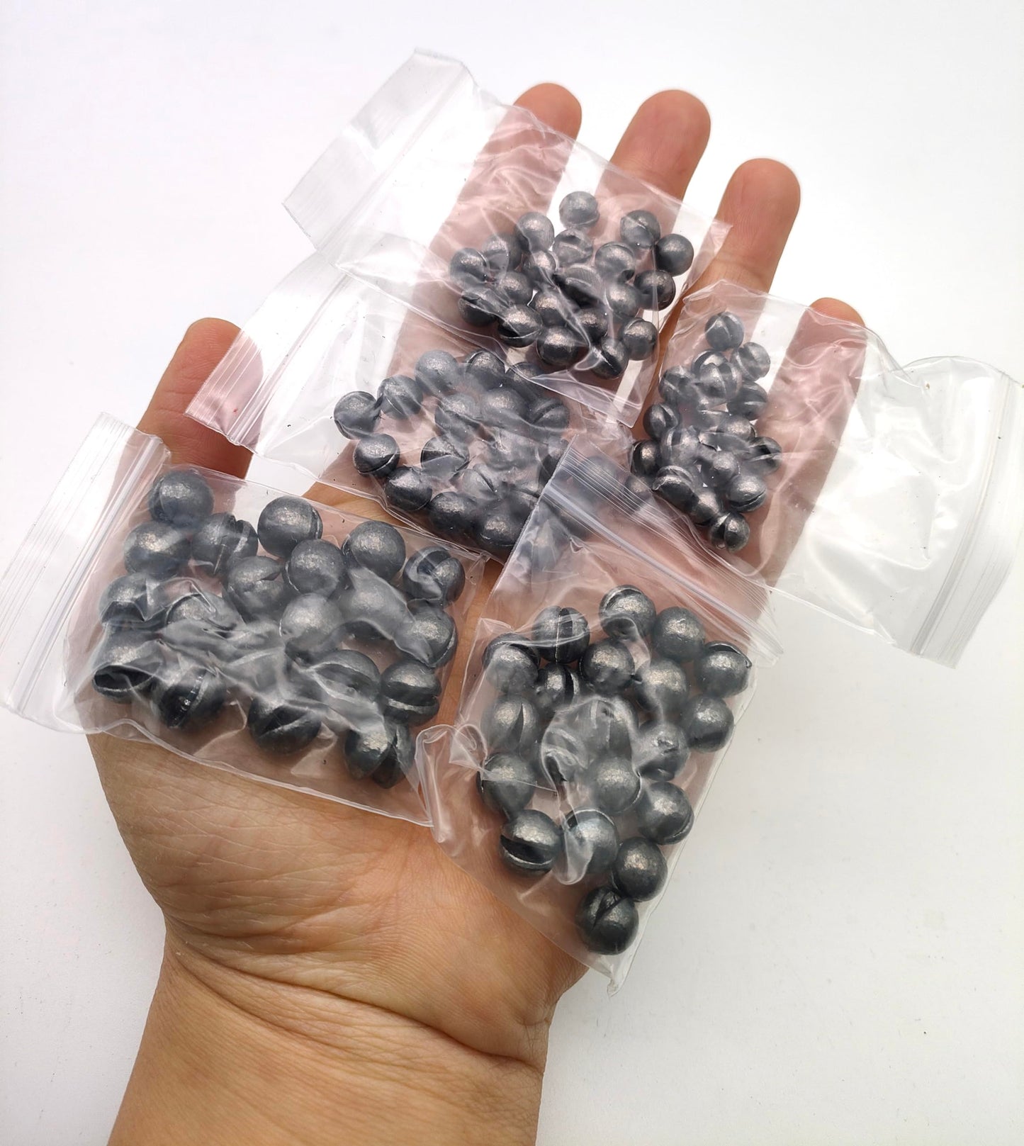 100PCS Fishing Weights Sinkers, Premium Split Shot Fishing Weights Sinkers, Round Removable Fishing Sinkers, 5 Sizes, Including 0.07/0.09/0.1/0.14/0.18ounce(Medium)