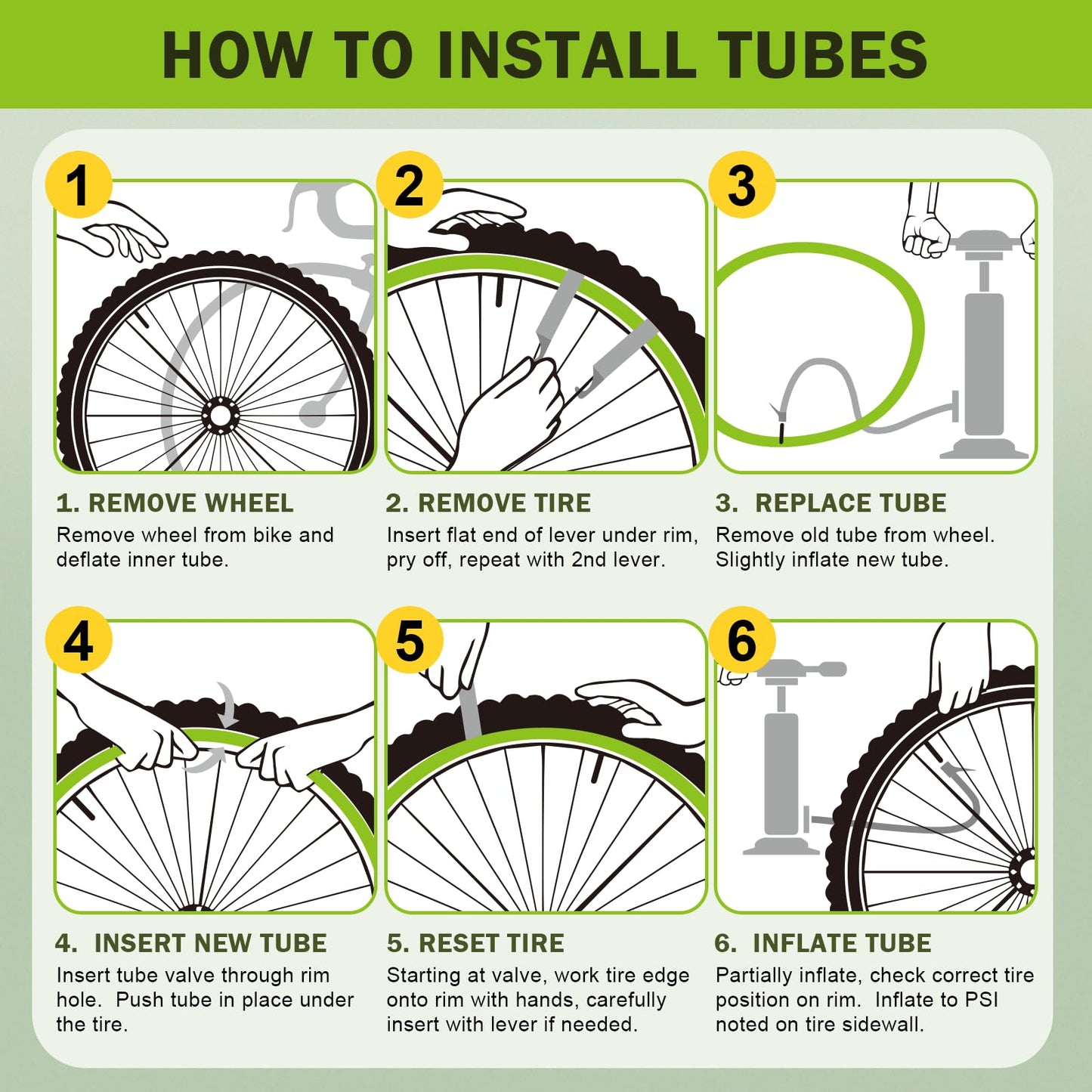 2 Pack 26x2.125/2.40 Bike Tube, 26 x 2.125 Bike Tube with 35mm AV, Premium Butyl 26x2.10 Mountain Bike Tube with 2 Tire Levers, 26x2.125/2.20/2.25/2.30/2.35/2.40 Compatible City Bikes by Hydencamm