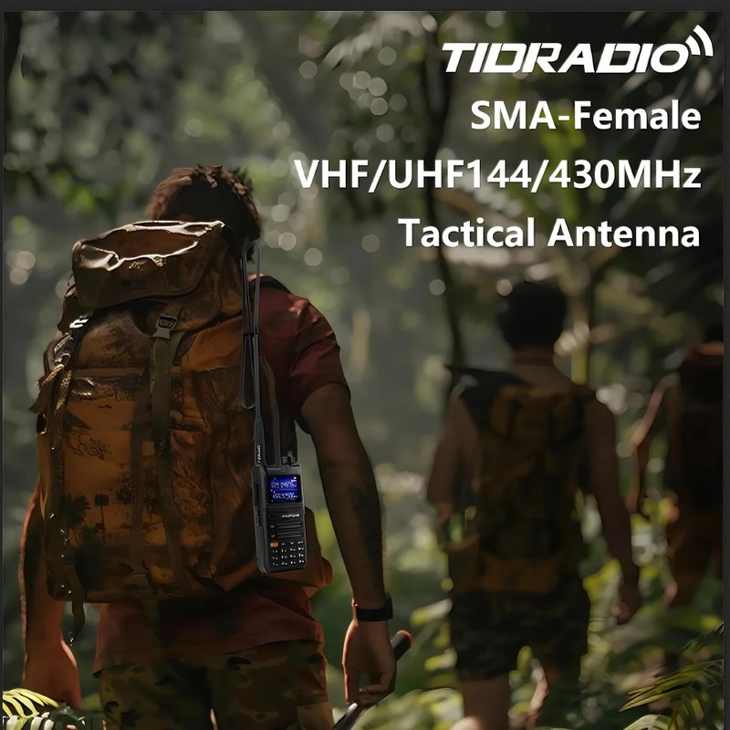 TIDRADIO Ham Radio Antenna,Gmrs Radio Antenna SMA-Female 42.5-inch Long Range Foldable CS Tactical Antenna for Baofeng UV32 UV-5R Mini 5RM BF-F8HP Pro K5PLUS UV-21R GM-15 Pro Radio Accessories-2Pack